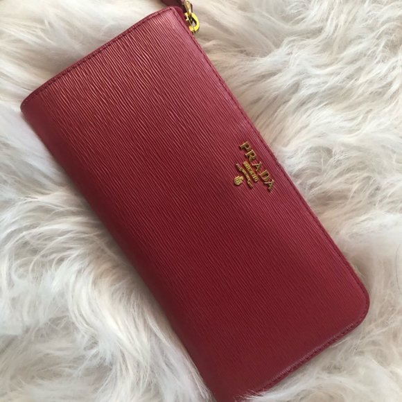 Authentic Prada large Saffiano leather wallet - Pink - Picture 2 of 6